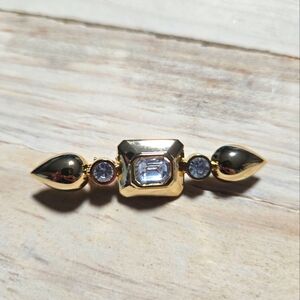 Vintage New Old Stock Goldtone Crystal Rhinestone Brooch